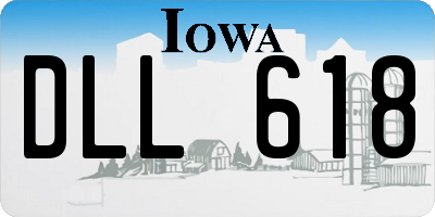 IA license plate DLL618