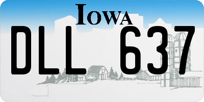 IA license plate DLL637