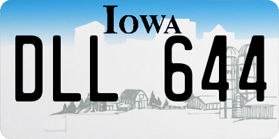 IA license plate DLL644