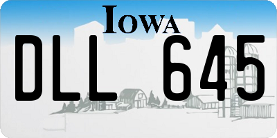 IA license plate DLL645