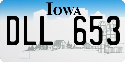IA license plate DLL653