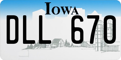 IA license plate DLL670