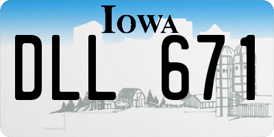 IA license plate DLL671