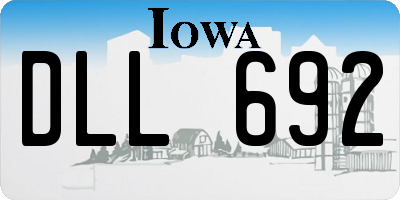 IA license plate DLL692