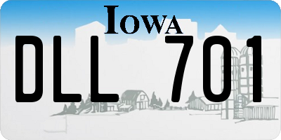IA license plate DLL701