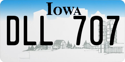 IA license plate DLL707