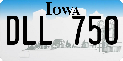 IA license plate DLL750
