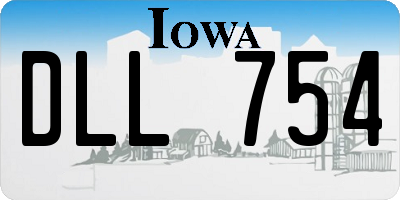 IA license plate DLL754