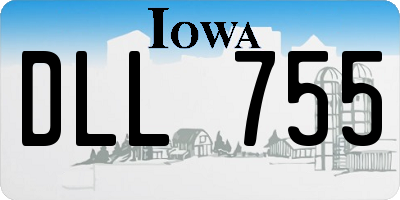 IA license plate DLL755