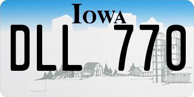 IA license plate DLL770