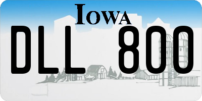 IA license plate DLL800
