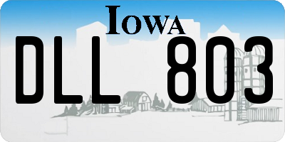 IA license plate DLL803