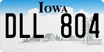 IA license plate DLL804