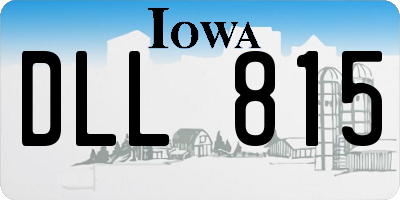 IA license plate DLL815