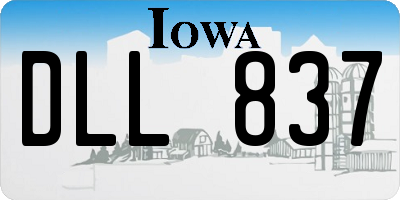 IA license plate DLL837