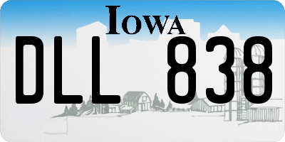 IA license plate DLL838