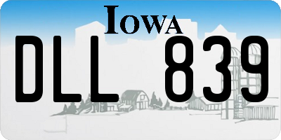 IA license plate DLL839
