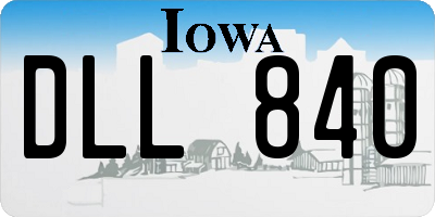 IA license plate DLL840