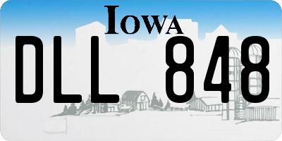 IA license plate DLL848