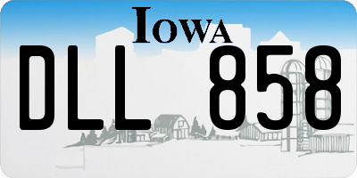 IA license plate DLL858