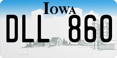 IA license plate DLL860