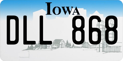 IA license plate DLL868