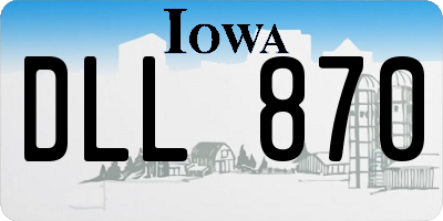 IA license plate DLL870