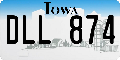 IA license plate DLL874