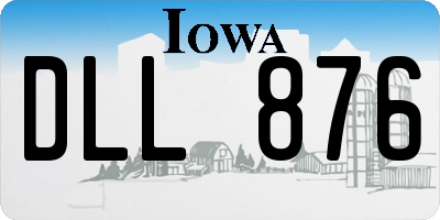 IA license plate DLL876