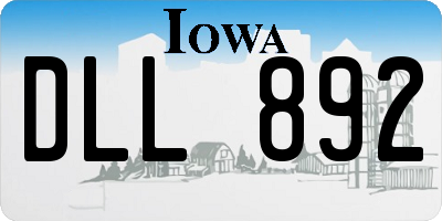 IA license plate DLL892