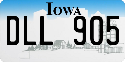 IA license plate DLL905