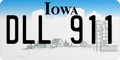 IA license plate DLL911