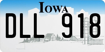 IA license plate DLL918