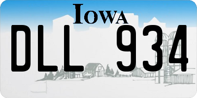 IA license plate DLL934