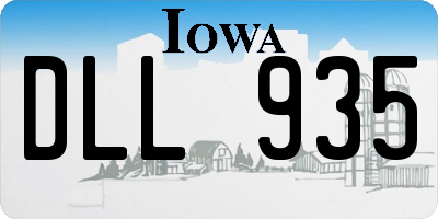IA license plate DLL935