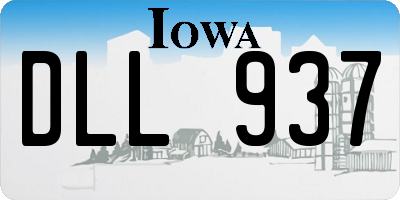 IA license plate DLL937