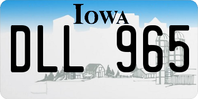 IA license plate DLL965