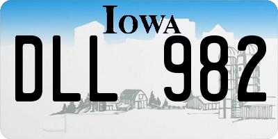 IA license plate DLL982