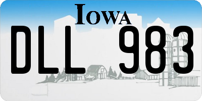IA license plate DLL983