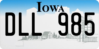 IA license plate DLL985