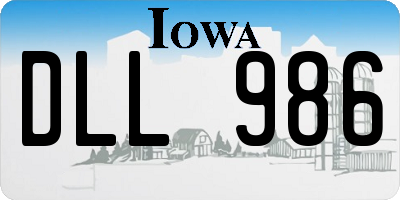 IA license plate DLL986
