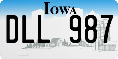 IA license plate DLL987