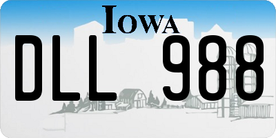 IA license plate DLL988
