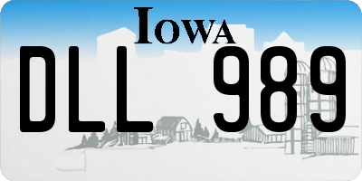IA license plate DLL989