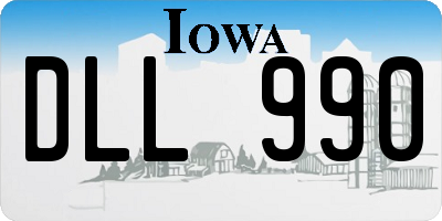 IA license plate DLL990