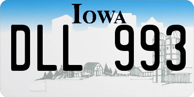 IA license plate DLL993