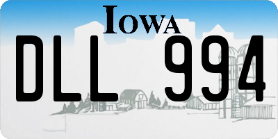 IA license plate DLL994