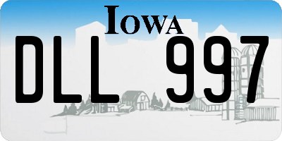 IA license plate DLL997