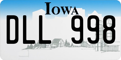 IA license plate DLL998
