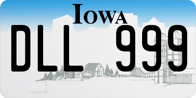 IA license plate DLL999